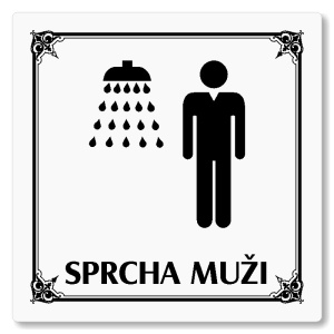 Sprcha muži, 118x118mm, bílá, Nebraska